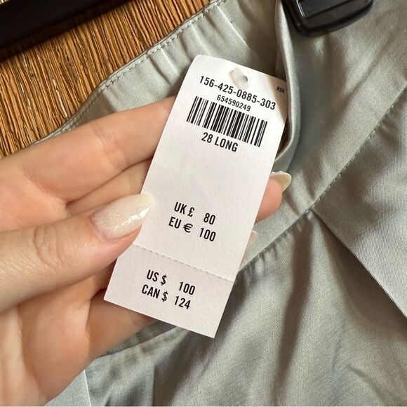 NWT Abercrombie Women’s Satin Tailored Wide Leg Pant - Silver 28 Long - Picture 9 of 9